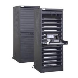 Computer Storage With Door Locking Tambour Door Laptop and Notebook Security Storage Locker Cabinets