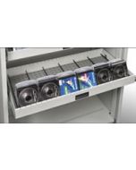 Plain Roll-out Shelf  Capacity  276 slim case  2 per slot   138 jewel case  1 per slot  