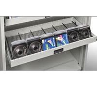 Plain Roll-out Shelf  Capacity  276 slim case  2 per slot   138 jewel case  1 per slot