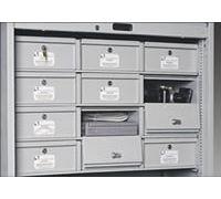 3-Compartment Insert  Shown Left   4  3-compartment units stacked together  total of 12 compartments  Each individual compartment comes complete with its own private lock   keys  Each individual compartment measures 10 25 W x 14 5 D x 4 5 H
