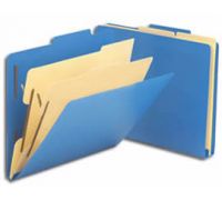 Blue Poly Classification Folders  Two-Divider Style  Letter Size