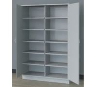 48 W  6 Opening Wooden Locking Storage Cabinet