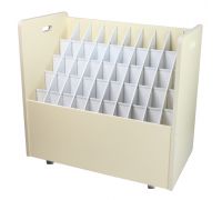 50 Compartments Mobile Wood Roll File