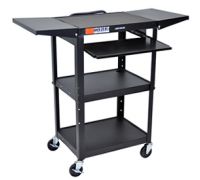 YELLOW  Mobile AV Cart  Adjustable Height  Drop Leaf  Keyboard Tray