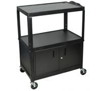 Mobile AV Cart  Locking Cabinet  Extra Large  Adjustable Height