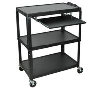 Mobile AV Cart  Extra Large  Adjustable Height  Keyboard Shelf