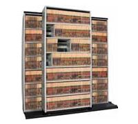 2 By 1 - 36  Wide 4-Post Shelving BiSlider Mobile Filing Systems   7 Level