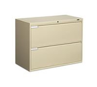 1200P Series Lateral Filing Cabinets With Receding Drawers  2 Drawer Lateral File  1 receding door with roll-out shelf  Bottom drawer fixed front 