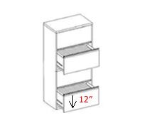 Elite 4-High Fixed Front File Drawers with Ganglock