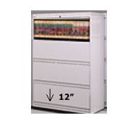4-High Receding Doors with Fixed Shelves - 12  Opening  Elite 4-High Receding Doors Fixed Shelves with Ganglock   Posting Shelf