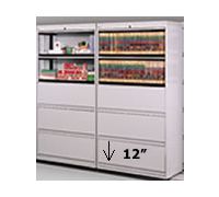 5-HIGH RECEDING DOORS WITH FIXED SHELVES - 12  OPENING  Elite 5-High Receding Doors Fixed Shelves