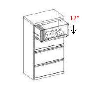 4-High Receding Doors with Rollout Shelves - 12  Opening   Elite 4-High Receding Doors Rollout Shelves with Ganglock   Posting Shelf