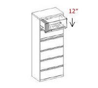 6-High Receding Doors with Rollout Shelves - 12  Opening  Elite 6-High Receding Doors Rollout Shelves