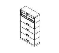 36  Wide 5 Openings - 100 Series Stak-N-Lok    Cabinets  LFI  172-1 2   Inside clear height  letter and legal 10-3 8   binder 12-3 8   5 Openings Locking