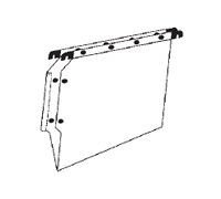 Suspended Pockets     V-bottom Suspended Pockets hang from Rails  above    Snap-together feature simplifies sorting   Heavy-duty orange kraft   Dimension  10-13 16 H x 3 8 W x 13 D  Qty  Set of 25 includes labels  4-1 2  x 1 4    Suspended Pockets  10-13 