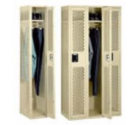 Ventilated Single-Tier Steel Lockers Without Legs