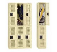 Ventilated Double-Tier Steel Lockers Without Legs