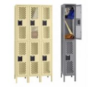 Ventilated Double-Tier Steel Lockers With Legs