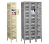 Ventilated Six-Tier High Box Steel Lockers With Legs