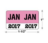 2017 Month and Year Color-coded Labels