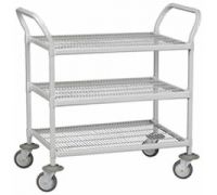48 W x 18 D x 42 H  3 Shelves Wire Hand Cart