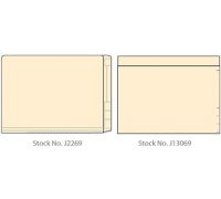 Mini-size Half Pocket  Closed at left  11pt Single Ply  alignment marks on end tab  Overall size  9-1 2  W x 6  H 