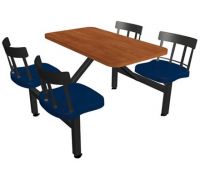 Jupiter 4 Seat Rectangular Unit with Laminate Self Edge Table   Country Chairheads