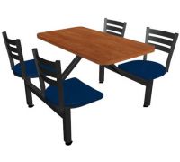 Jupiter 4 Seat Rectangular Unit with Laminate Self Edge Table   Quest Chairheads