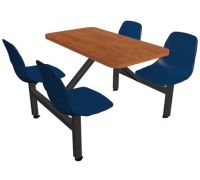 Jupiter 4 Seat Rectangular Unit with Laminate Self Edge Table   Shell Chairheads