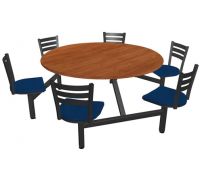 Jupiter 6 Seat Round Unit with Laminate Self Edge Table   Quest Chairheads
