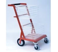 Mail Cart SMS1 with Two Baskets  Color  Red Only 