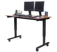 60 W Electric Standing Desk  Black Frame and Dark Walnut Top