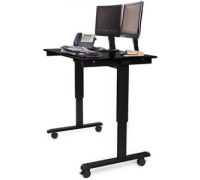 48 W Electric Standing Desk  Black Frame with Black Oak Top