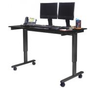 60 W Electric Standing Desk  Black Frame and Black Oak Top
